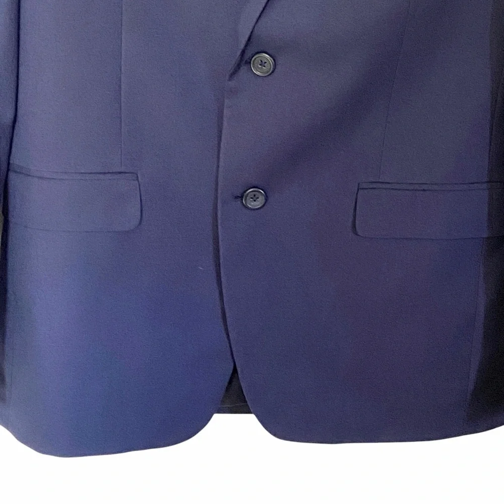 NWT Egara Men’s Navy 2 Piece Suit 40R 34W Classic Fit Unhemmed